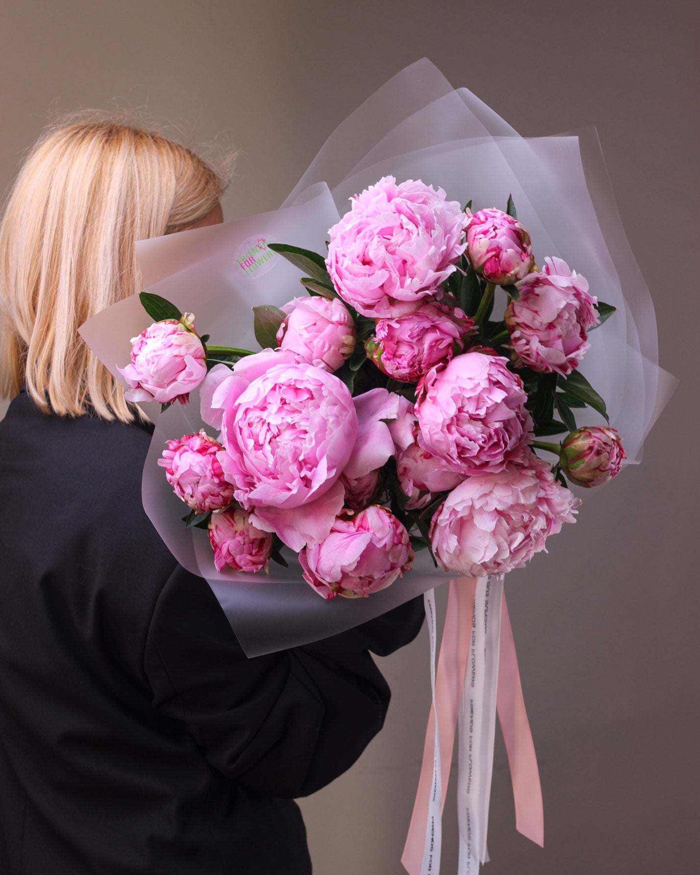 Mono bouquet of peonies