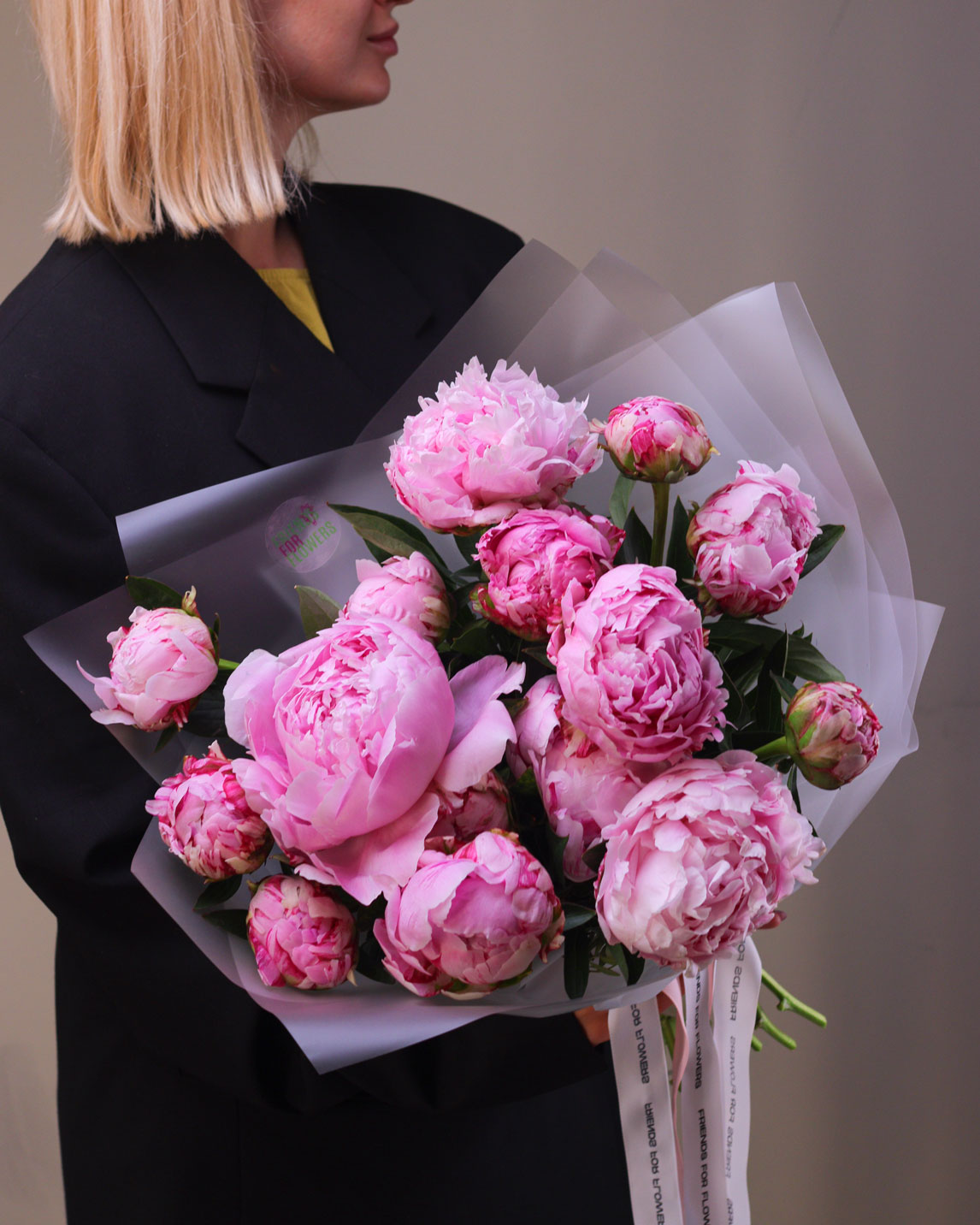 Mono bouquet of peonies