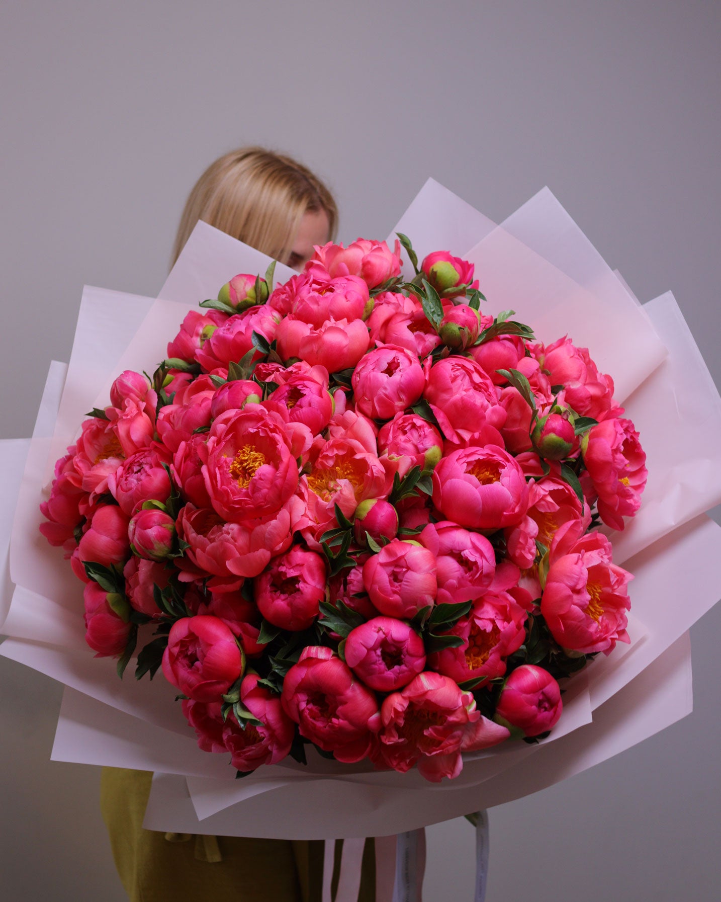 Mono bouquet of peonies