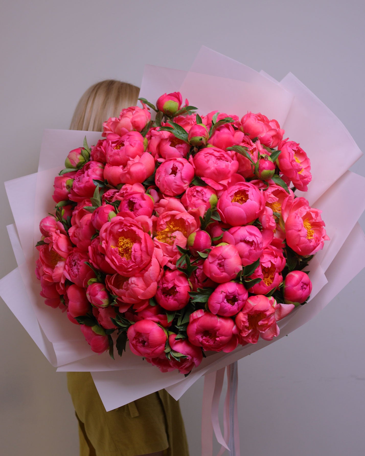 Mono bouquet of peonies