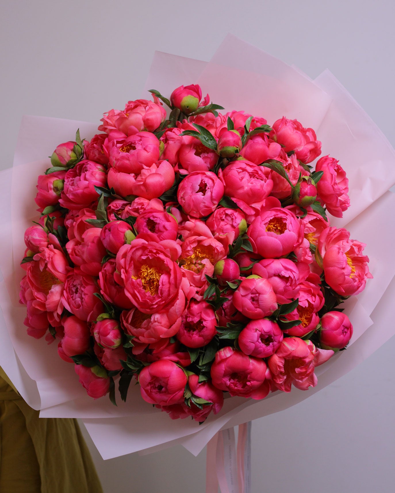 Mono bouquet of peonies