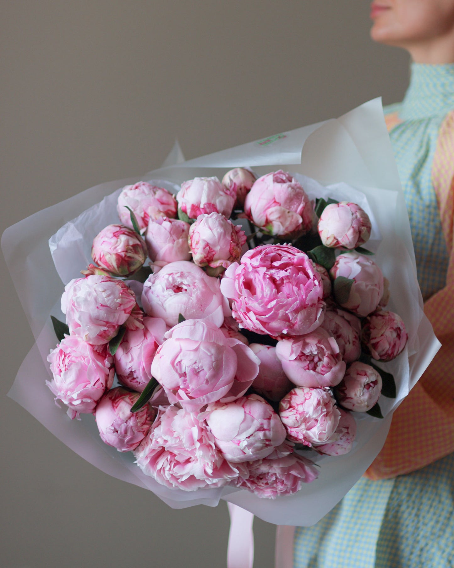 Mono bouquet of peonies