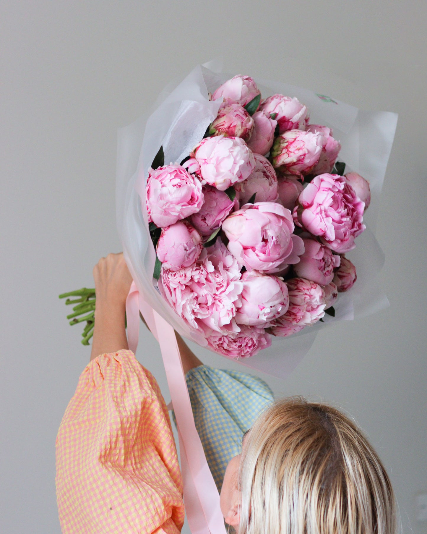 Mono bouquet of peonies